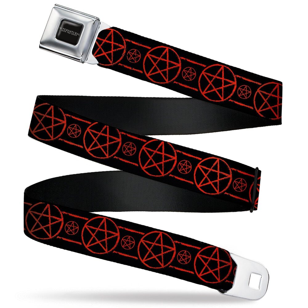 4521 Supernatural Belt, Seatbelt Buckle Belt, Supernatural Pentagram Icon
